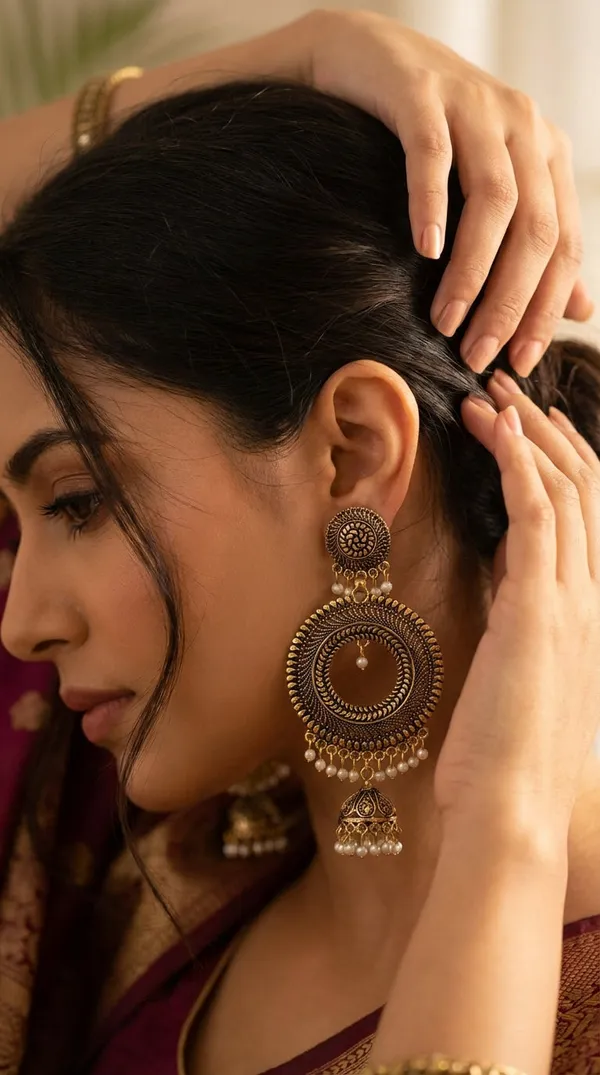 Gold_Alloy_Plated_Antique_Circular_Jhumka_Earrings_For_Women