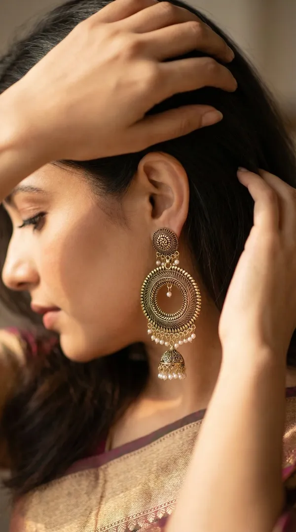 Gold_Alloy_Plated_Antique_Circular_Jhumka_Earrings_For_Women