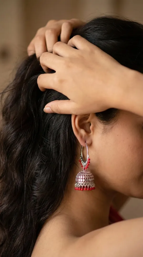 Red_Silver_Plated_Alloy_Bead_Accent_Hoop_Jhumka_Earrings_For_Women