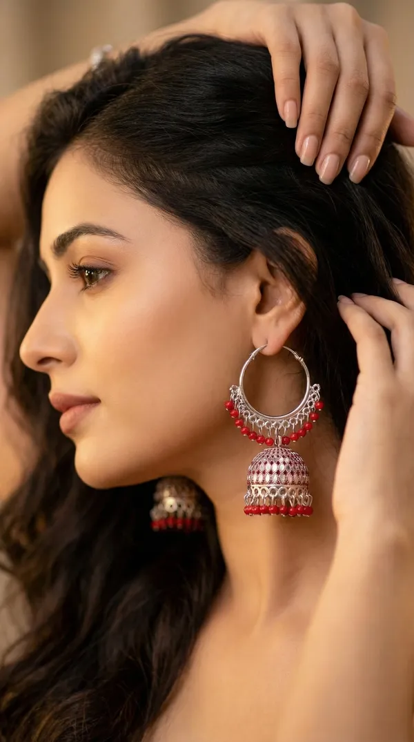 Red_Silver_Plated_Alloy_Bead_Accent_Hoop_Jhumka_Earrings_For_Women