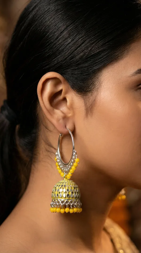 Green_Silver_Plated_Alloy_Red_Bead_Accent_Hoop_Jhumka_Earrings_For_Women