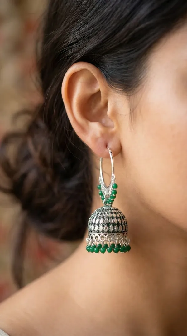 Brown_Silver_Plated_Alloy_Red_Bead_Accent_Hoop_Jhumka_Earrings_For_Women