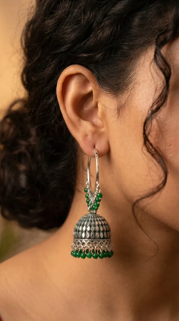 Brown_Silver_Plated_Alloy_Red_Bead_Accent_Hoop_Jhumka_Earrings_For_Women