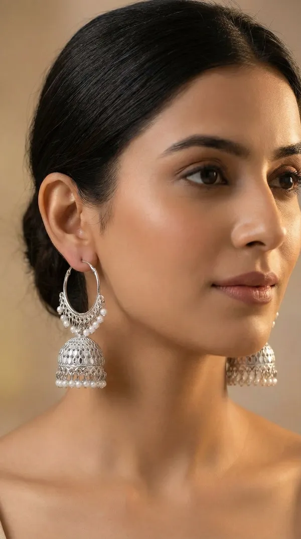 Brown_Silver_Plated_Alloy_Red_Bead_Accent_Hoop_Jhumka_Earrings_For_Women