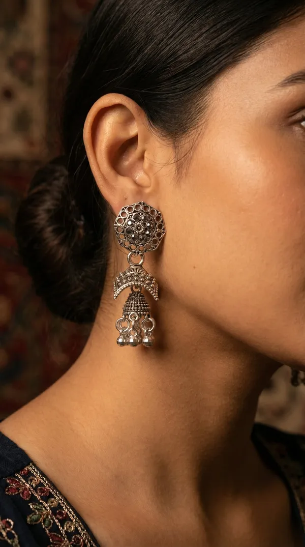 Silver_Alloy_Oxidized_Antique_Hexagonal_Filigree_Jhumka_Earrings_For_Women