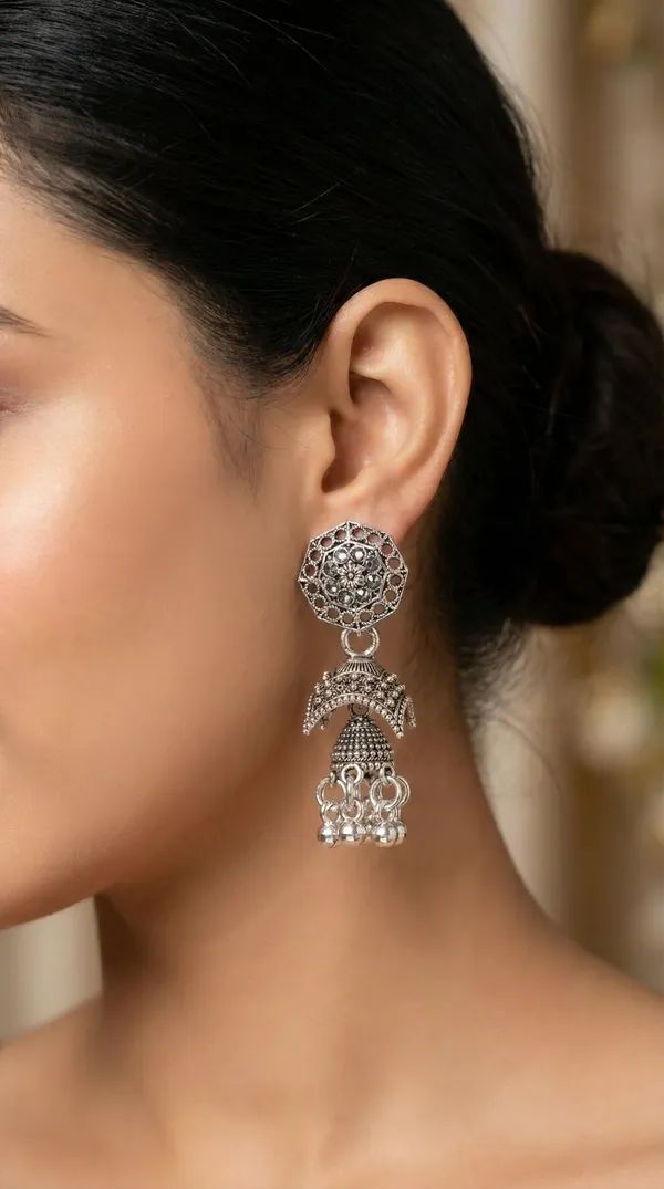 Silver_Alloy_Oxidized_Antique_Hexagonal_Filigree_Jhumka_Earrings_For_Women