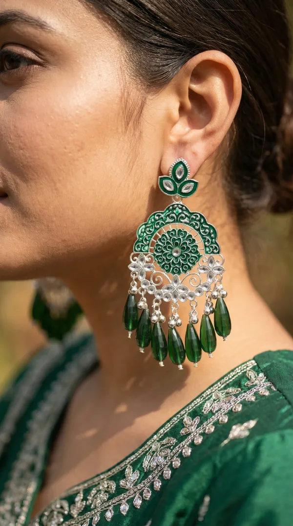 Dark_Pink_Silver_Plated_Alloy_Emerald_Meenakari_Chandbali_Earrings_For_Women