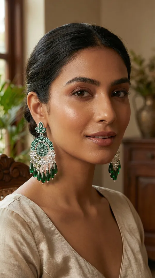 Dark_Pink_Silver_Plated_Alloy_Emerald_Meenakari_Chandbali_Earrings_For_Women