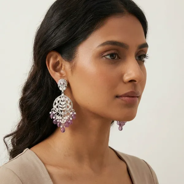 Purple_Silver_Plated_Alloy_Floral_Chandelier_Earrings_For_Women