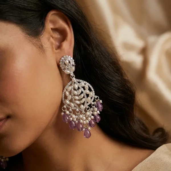 Purple_Silver_Plated_Alloy_Floral_Chandelier_Earrings_For_Women