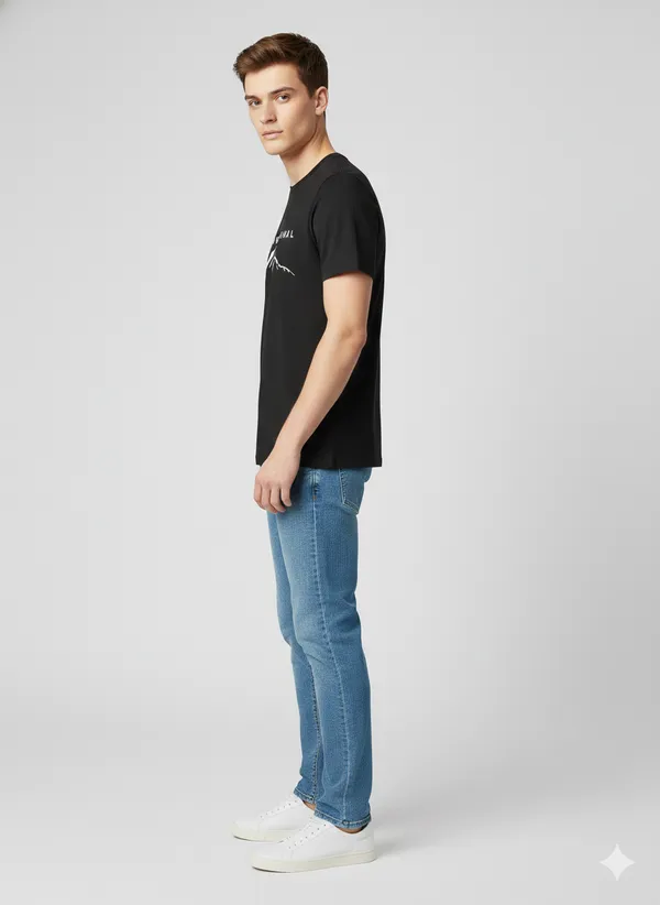 Black_Cotton_Mountain_Graphic_Tshirt_For_Men