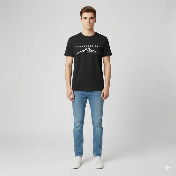 Black_Cotton_Mountain_Graphic_Tshirt_For_Men