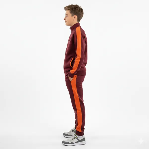 Maroon_Cotton_Kids_Winter_Track_Suit_With_Orange_Strip