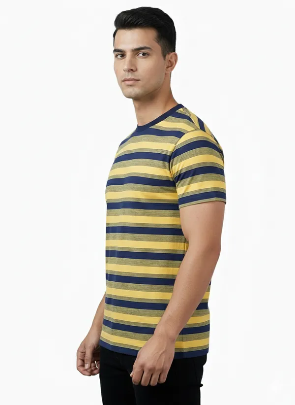 Yellow_Cotton_Striped_Tshirt_For_Men