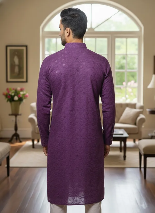 Purple_Cotton_Ethnic_Wear_Kurta_For_Men