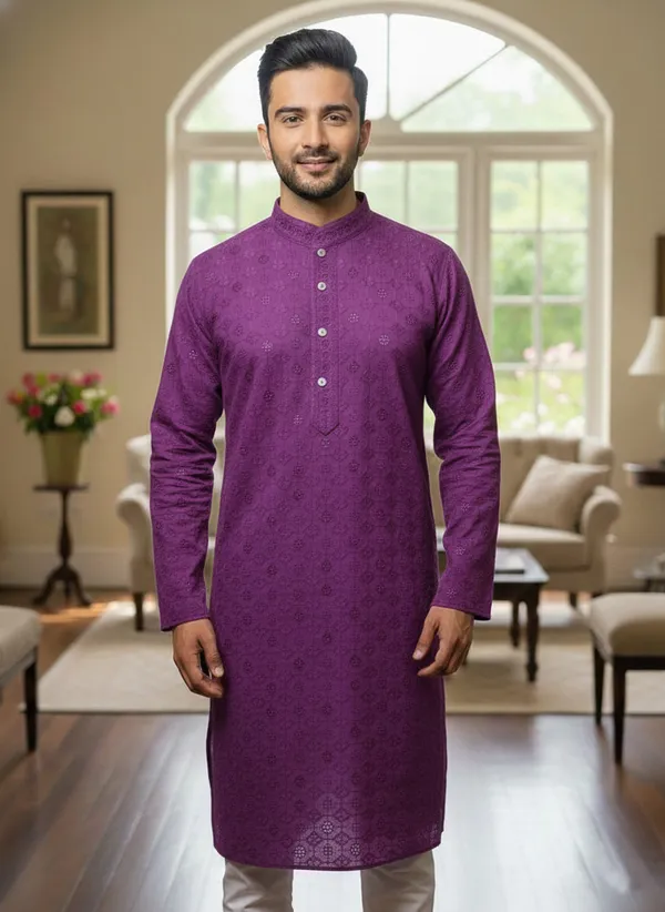 Purple_Cotton_Ethnic_Wear_Kurta_For_Men