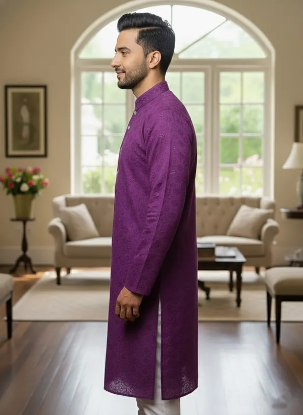 Purple_Cotton_Ethnic_Wear_Kurta_For_Men