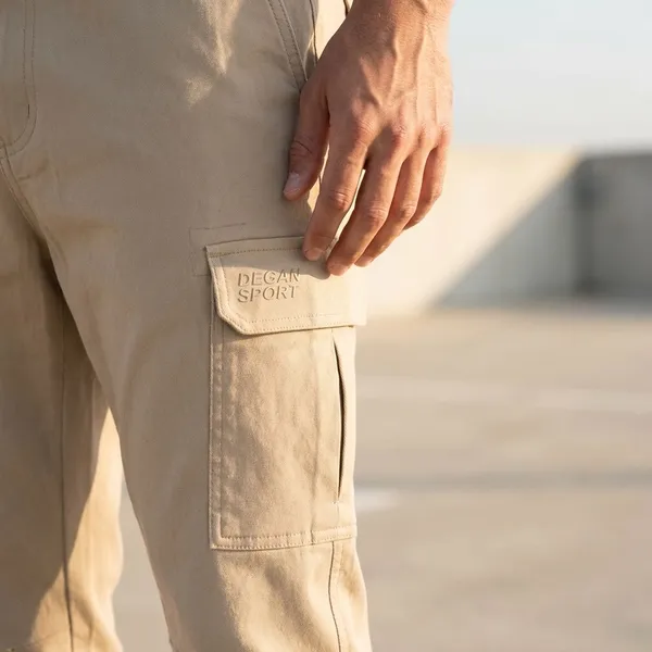 Dark_Cream_Cotton_Twill_Cargo_Trouser_For_Men