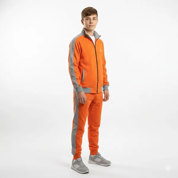 Orange_Cotton_Kids_Winter_Track_Suit_With_Grey_Strip