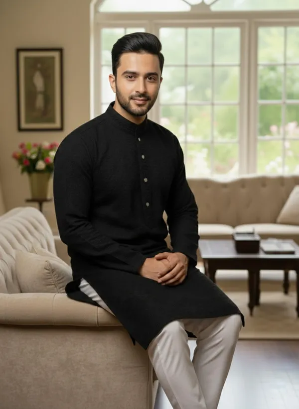 Black_Cotton_Ethnic_Wear_Kurta_For_Men