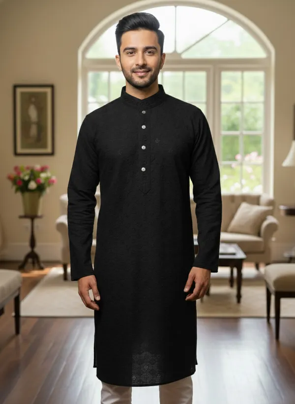 Black_Cotton_Ethnic_Wear_Kurta_For_Men