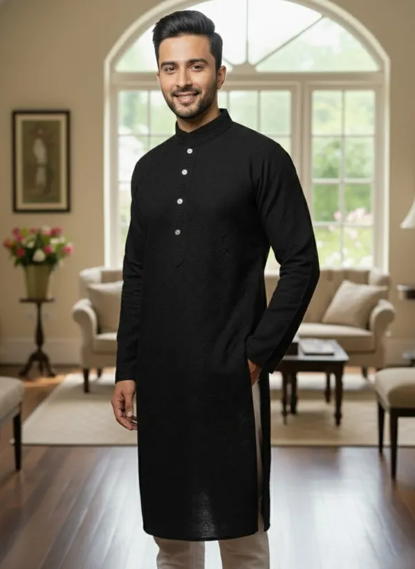 Black_Cotton_Ethnic_Wear_Kurta_For_Men