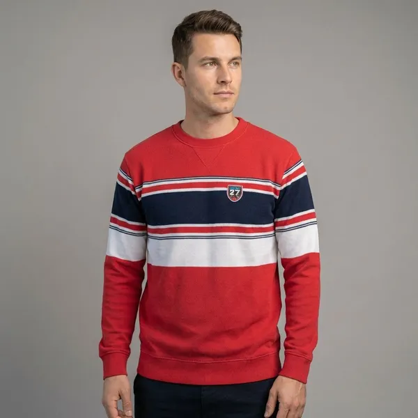 Red_Cotton_Striped_Sweatshirt_For_Men