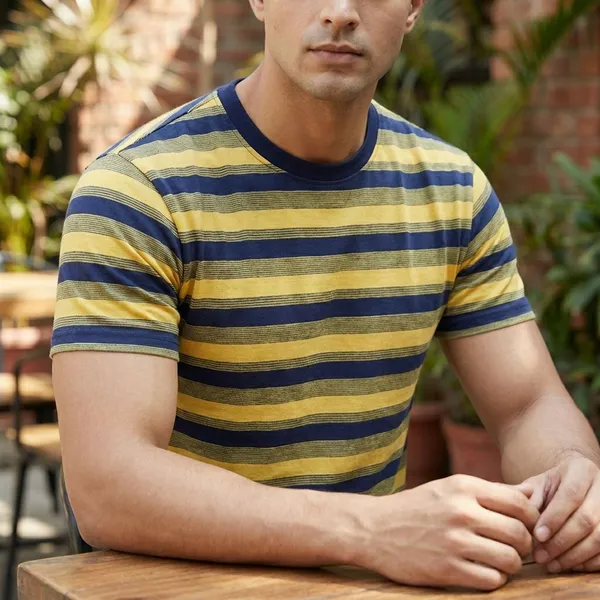 Yellow_Cotton_Striped_Tshirt_For_Men