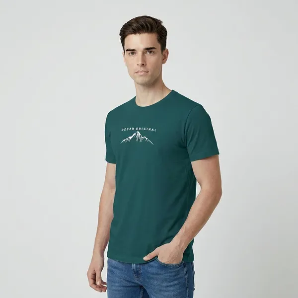Green_Cotton_Premium_Mountain_Graphic_Tshirt_For_Men