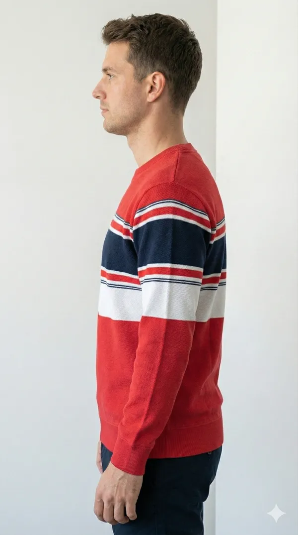 Red_Cotton_Striped_Sweatshirt_For_Men