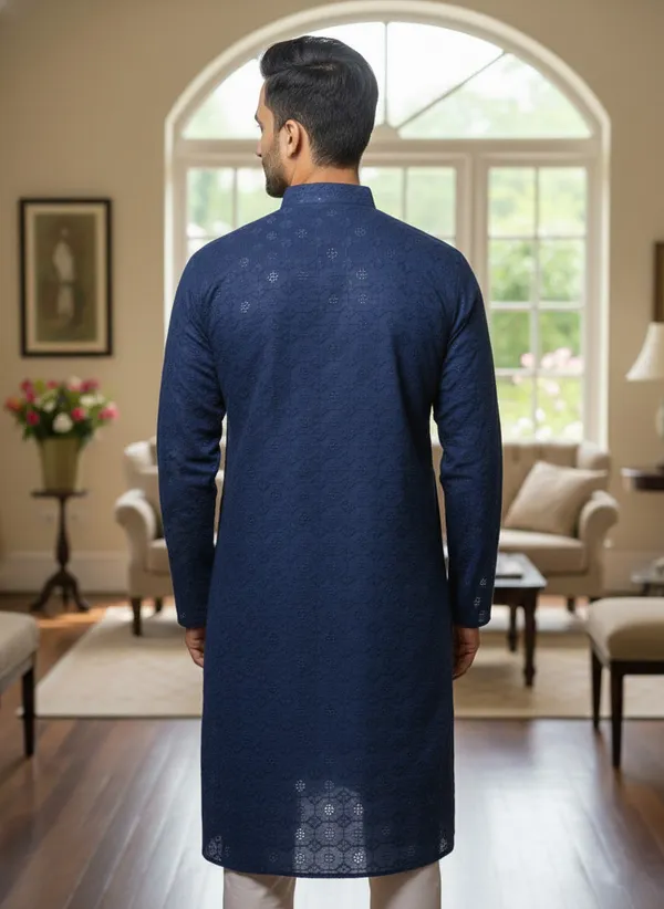 Blue_Cotton_Ethnic_Wear_Kurta_For_Men