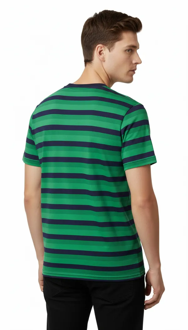 Green_Cotton_Striped_Tshirt_For_Men