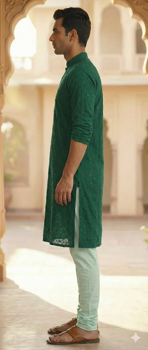 Green_Cotton_Ethnic_Wear_Kurta_For_Men