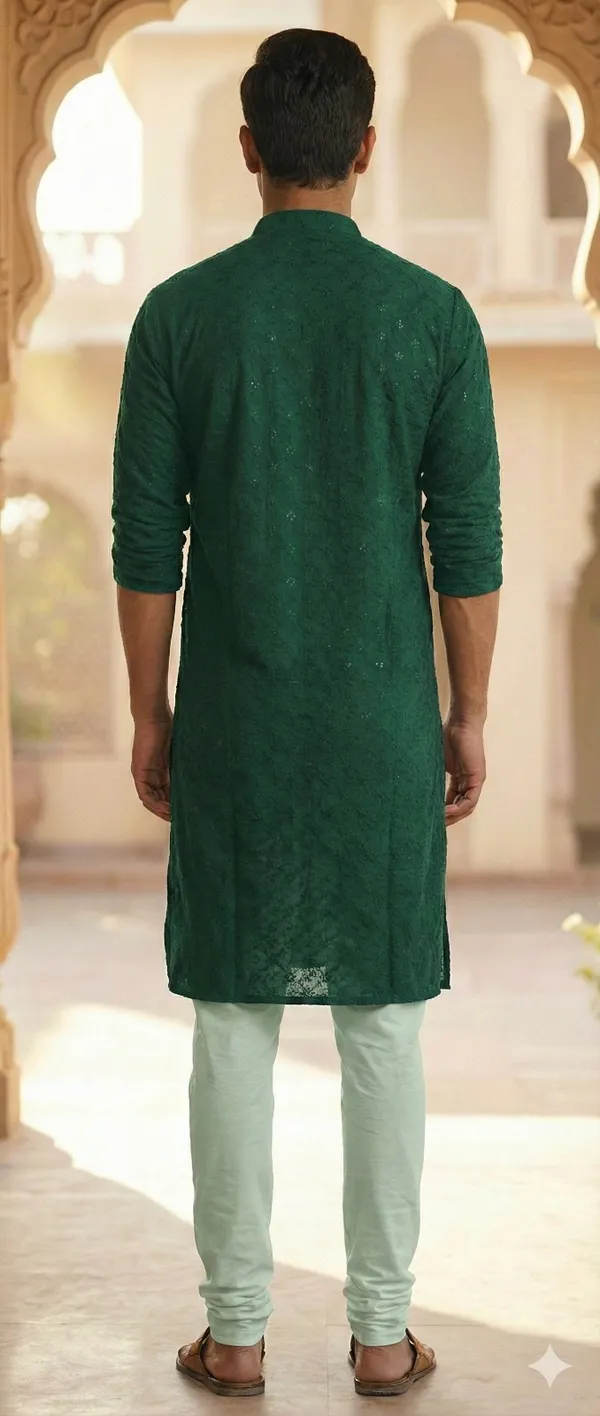 Green_Cotton_Ethnic_Wear_Kurta_For_Men