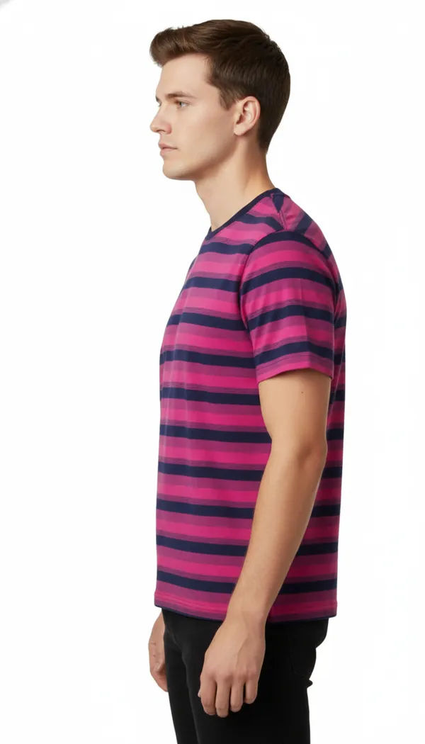 Pink_Cotton_Striped_Tshirt_For_Men