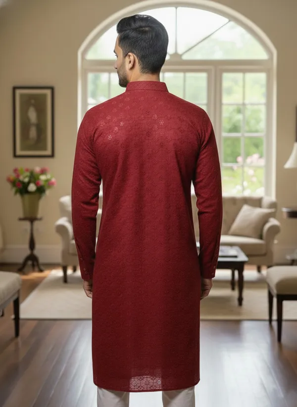 Maroon_Cotton_Ethnic_Wear_Kurta_For_Men