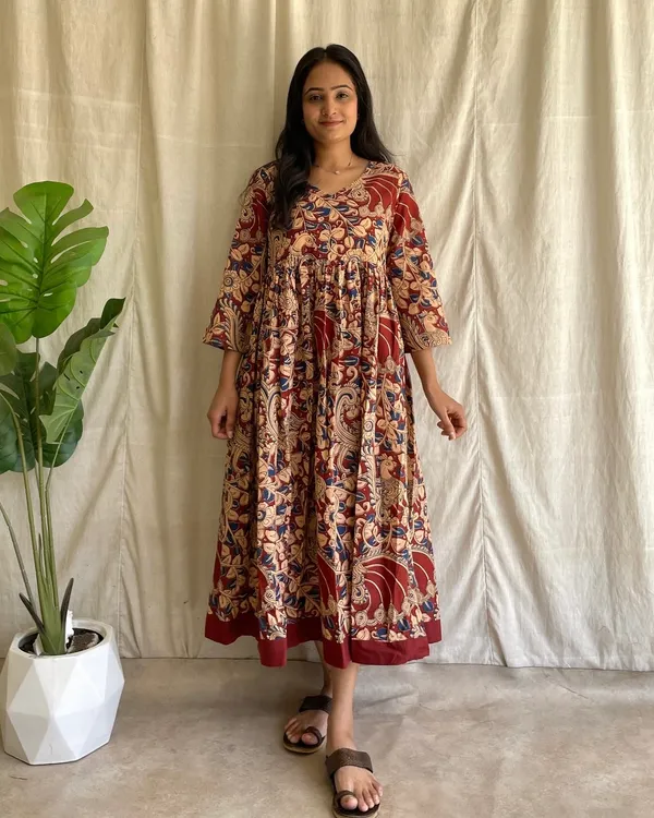 Maroon_Cotton_Premium_Dress_For_Women
