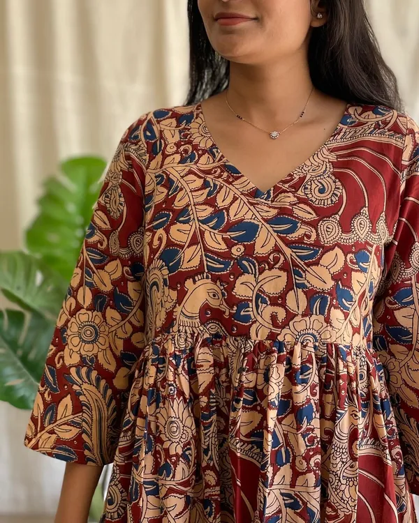 Maroon_Cotton_Premium_Dress_For_Women