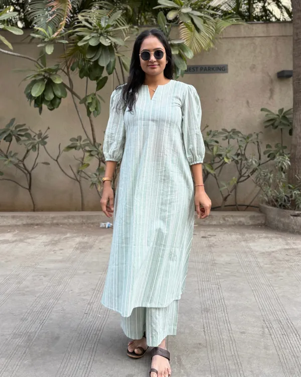Sea_Green_Cotton_Premium_Kurta_Set_For_Women