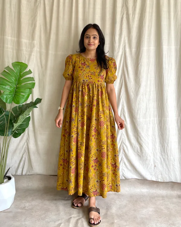 Mustard_Cotton_Premium_Dress_For_Women