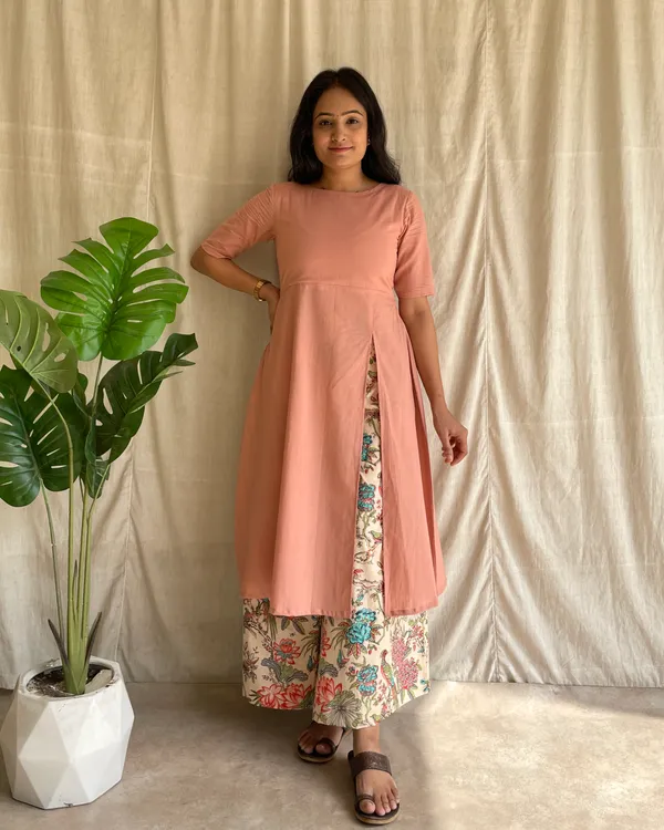 Peach_Cotton_Premium_Kurta_Set_For_Women