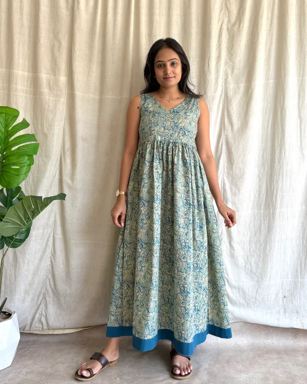 Sky_Blue_Cotton_Premium_Dress_For_Women