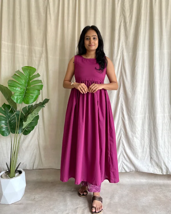 Wine_Cotton_Premium_Kurta_Set_For_Women