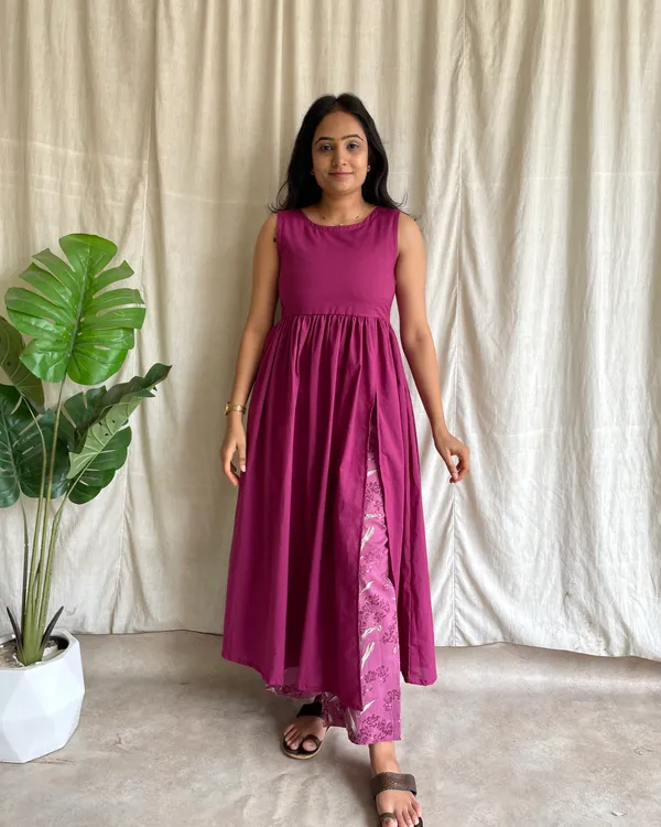 Wine_Cotton_Premium_Kurta_Set_For_Women