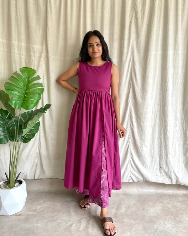 Wine_Cotton_Premium_Kurta_Set_For_Women