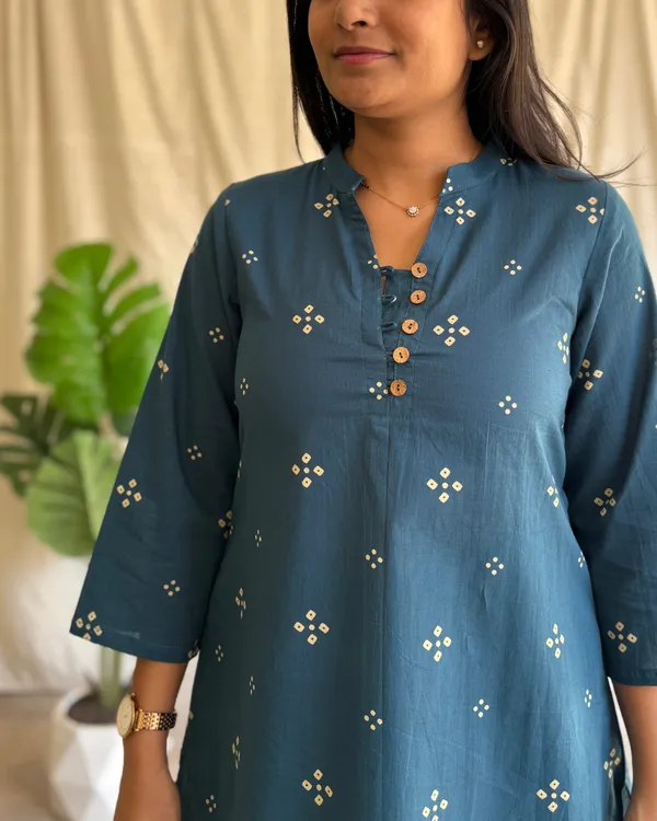 Peacock_Blue_Cotton_Premium_Co_Ord_Set_For_Women