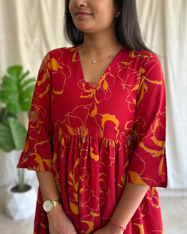 Red_And_Yellow_Cotton_Premium_Kurta_Set_For_Women