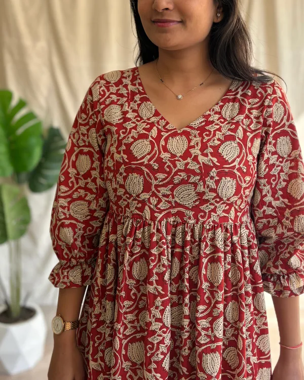 Red_Cotton_Premium_Dress_For_Women