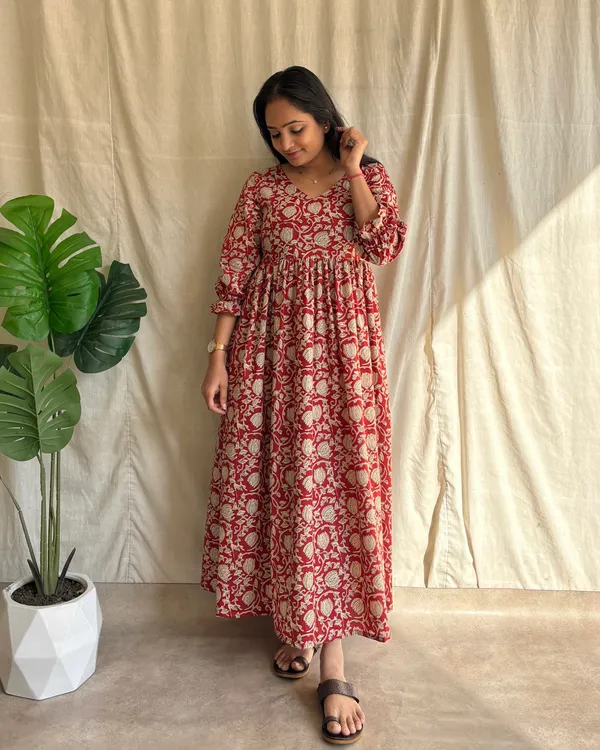 Red_Cotton_Premium_Dress_For_Women
