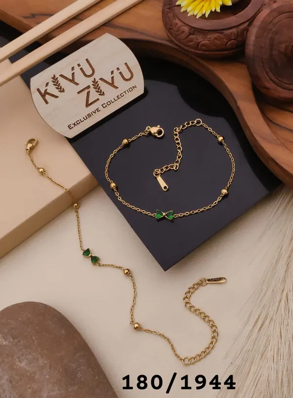 Elegant_Green_Butterfly_Bracelet_Set_-_Gold_Plated_Delicate_Chain_Bracelets_With_Green_Stone_Accents